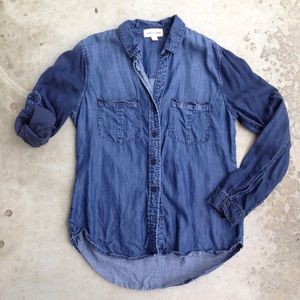 Anthropologie Cloth & Stone Blue Chambray shirt S